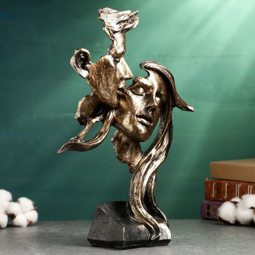 Фигура «Пара влюбленная: молодежь», чёрный с золотом, 30 см