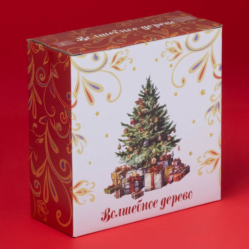 Салатник новогодний Доляна «Волшебное дерево», 580 мл, 15.5×6 см, фарфор, цвет белый