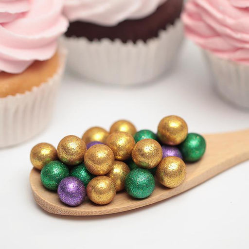 Посыпка кондитерская с глиттером Блеск зеленый, золото, фиолетовый, 50 г - Кондимир фото 2