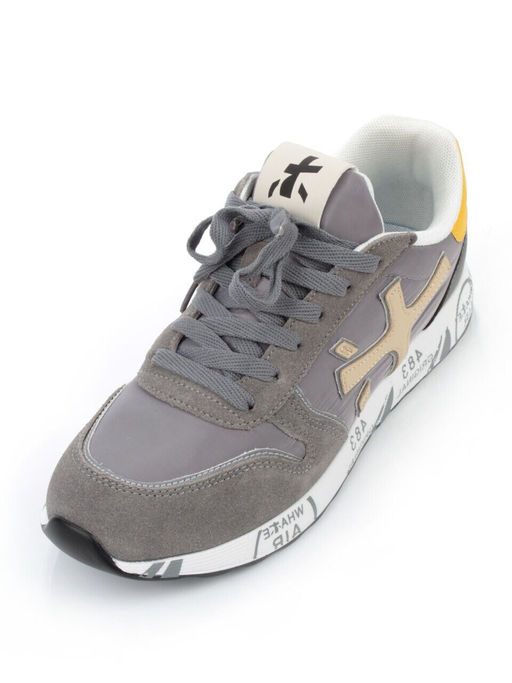 03-A1037-3 GRAY Кроссовки мужские (натуральная замша, текстиль) - No name фото 3