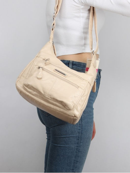 Сумка женская искусственная кожа Guecca-108, 2отд, плечевой ремень, св.бежевый SALE 264030 - Adelia фото 9