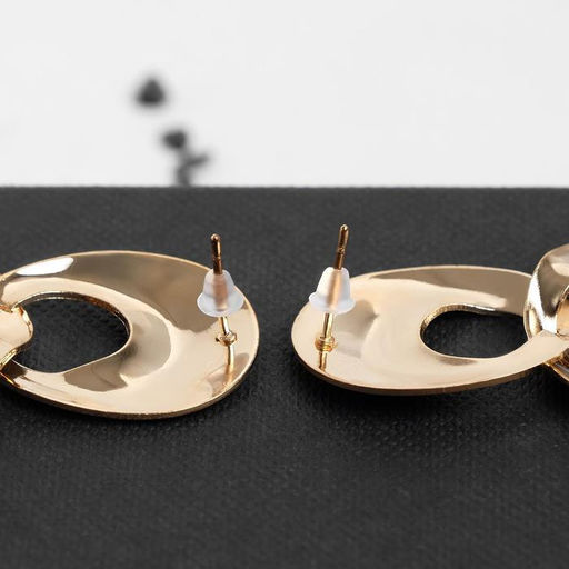 Серьги металл Атмосфера капля в капле, цвет золото - Queen fair фото 3