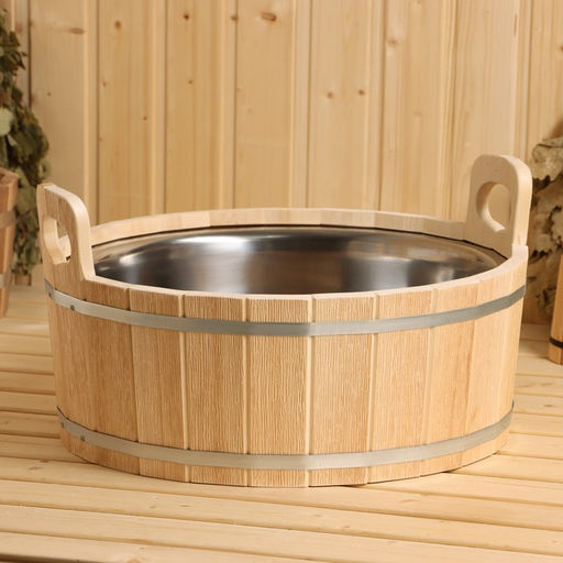 Шайка для бани и сауны, 17 л, липа, нержавеющая вставка