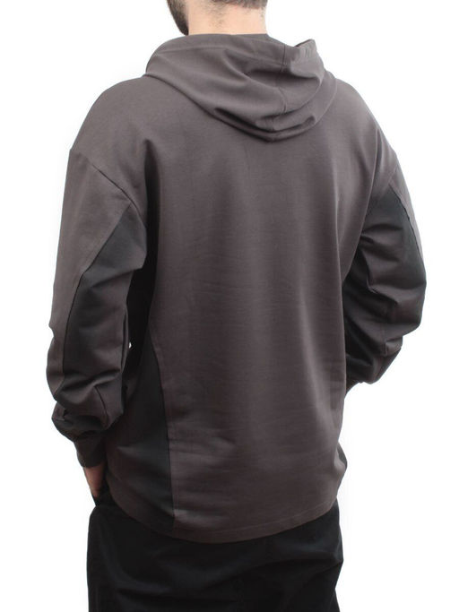 2649 GRAY/BLACK Толстовка мужская (75% хлопок, 20% полиэстер, 5% спандекс)