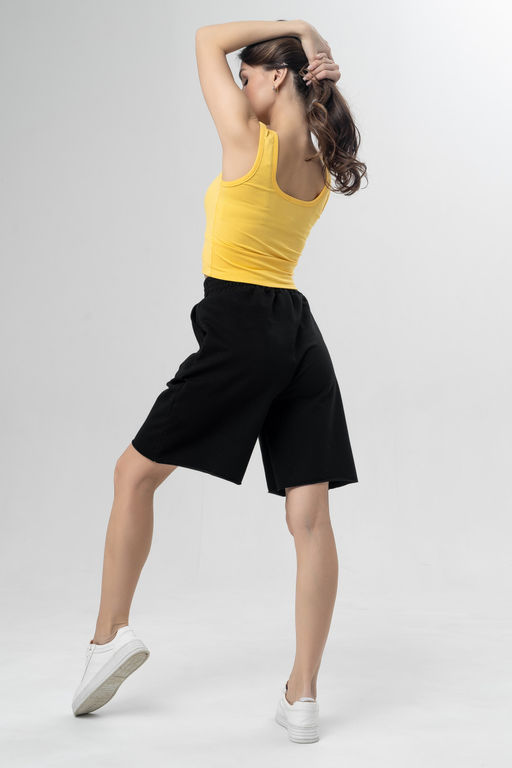 Кроп-топ майка из хлопка с лайкрой