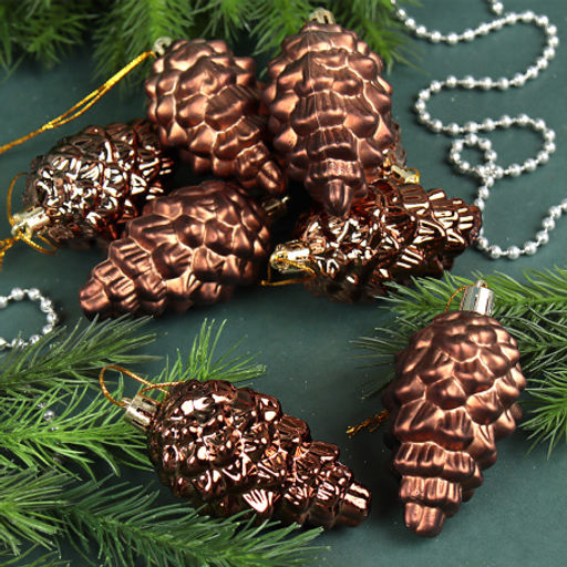 Елочное украшение Шишка 8 штук 8 см / 5620 /уп 72/ микс (Красный) - Галеонтрейд фото 13