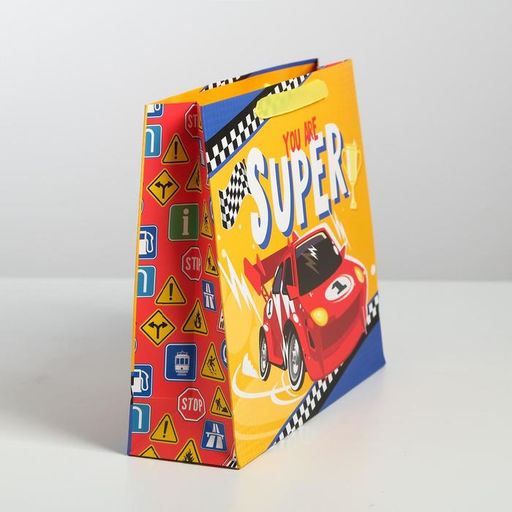 Пакет подарочный ламинированный, упаковка, «You are super», M 30 х 26 х 9 см