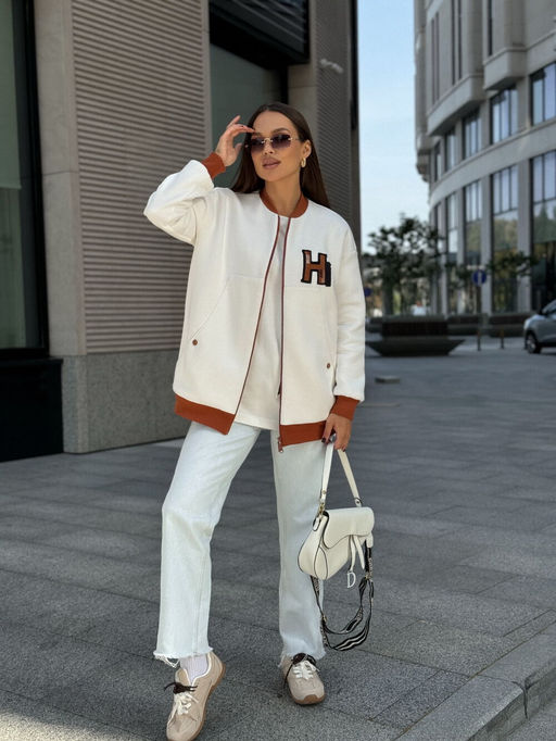 Бомбер DilanaVIP 2068 белый - Dilana vip фото 7