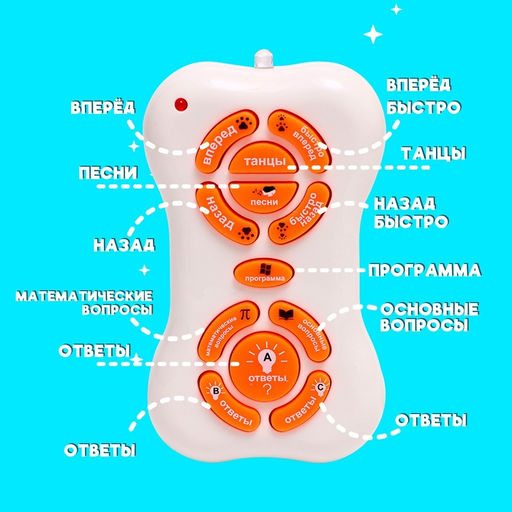 Робот кот Умный питомец ZHORYA, программируемый, на пульте управления, интерактивный: звук, свет, танцующий, музыкальный, на батарейках, на русском языке, белый - Simaland фото 5