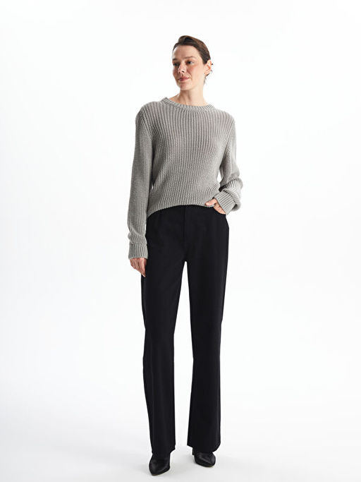 Bisiklet Yaka D?z Uzun Kollu Kad?n Triko Kazak - Waikiki фото 4