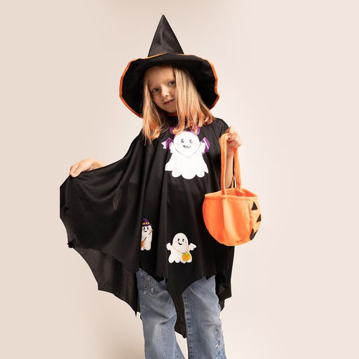 Карнавальный костюм на хэллоуин «Кошелёк или жизнь?»: накидка, шляпа, сумка, чёрный