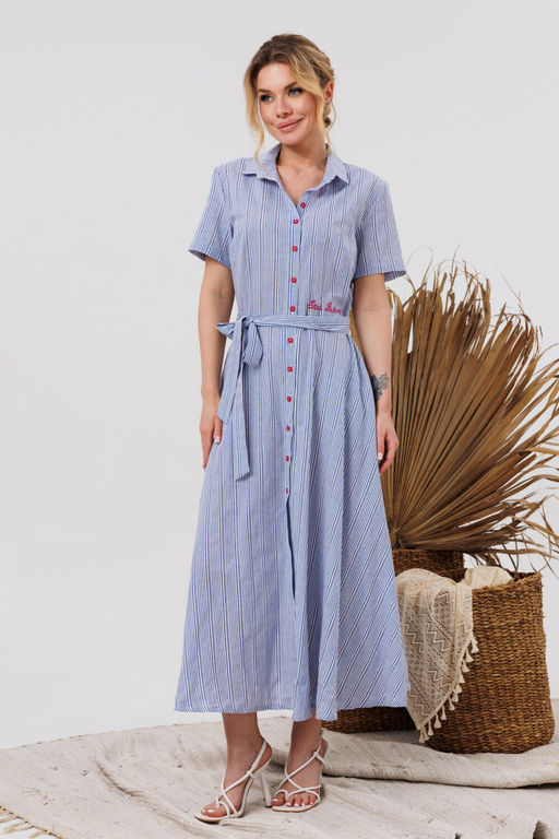 Платье AMORI 9847 полоска голубая фото 4