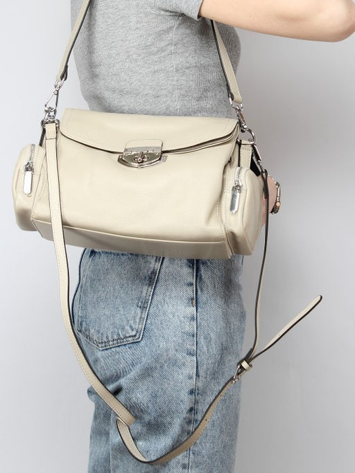 Сумка женская натуральная кожа GU 2033-3626, 1отд, плечевой ремень, бежевый SALE 259846 - Adelia фото 5