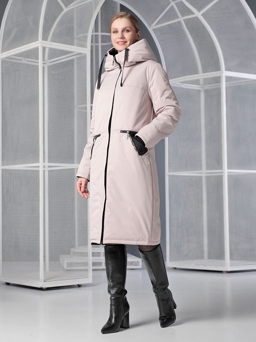 Пальто дем. серо-розовый - Dizzyway фото 2
