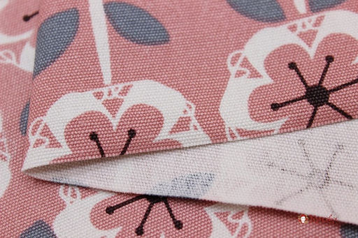 Интерьерный хлопок Цветочная графика цв.пыльная роза, ш.1.5м, хлопок-100%, 250гр/м.кв - Купава фото 5