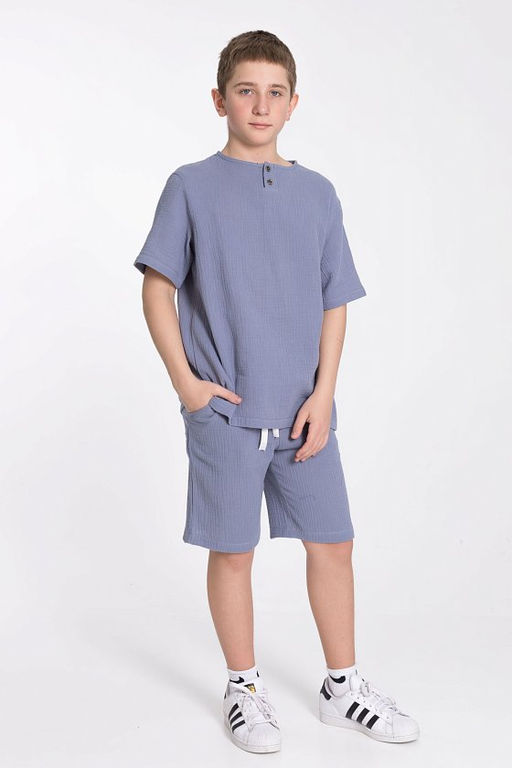 Футболка М223024д Серо-голубой