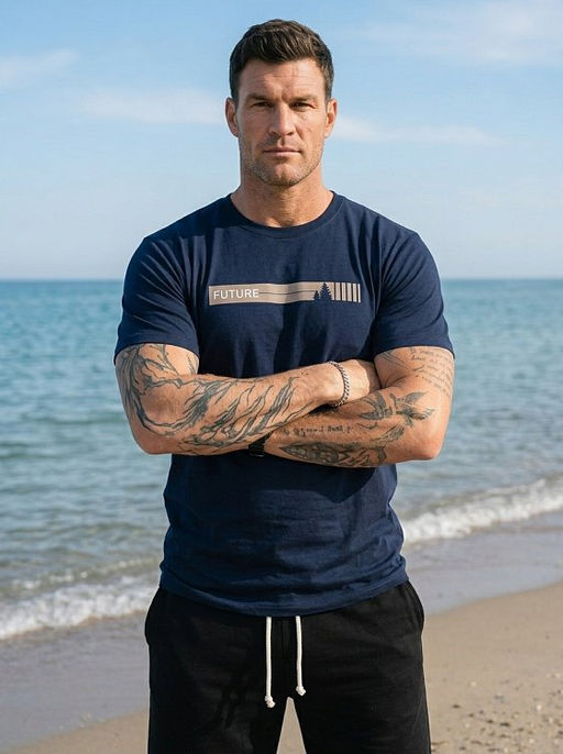 Футболка с принтом М126042Пв Синий - Елена фото 3