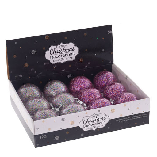 Набор из 12шт Украшение новогоднее "Шар", D 8 см, L35 W27 H9 см