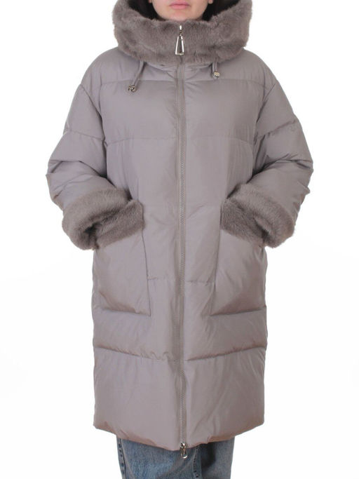 6093 GRAY Куртка зимняя женская оверсайз (200 гр. холлофайбер)