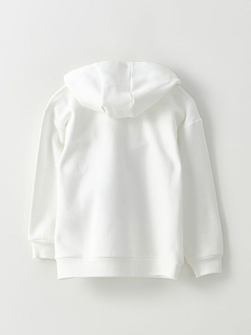 Kap??onlu Bask?l? Uzun Kollu K?z ?ocuk Sweatshirt - Waikiki фото 3