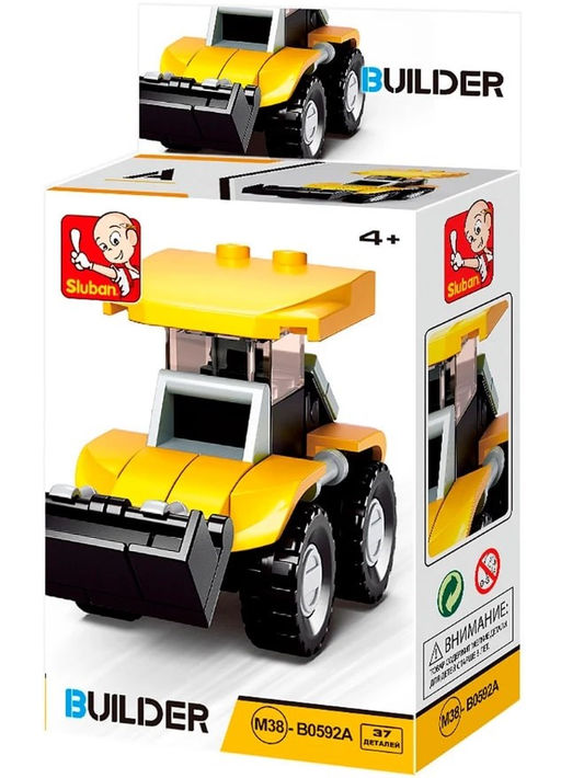 Конструктор SLUBAN 37 дет. "BUILDER. Бульдозер" (М38-В0592A) в коробке