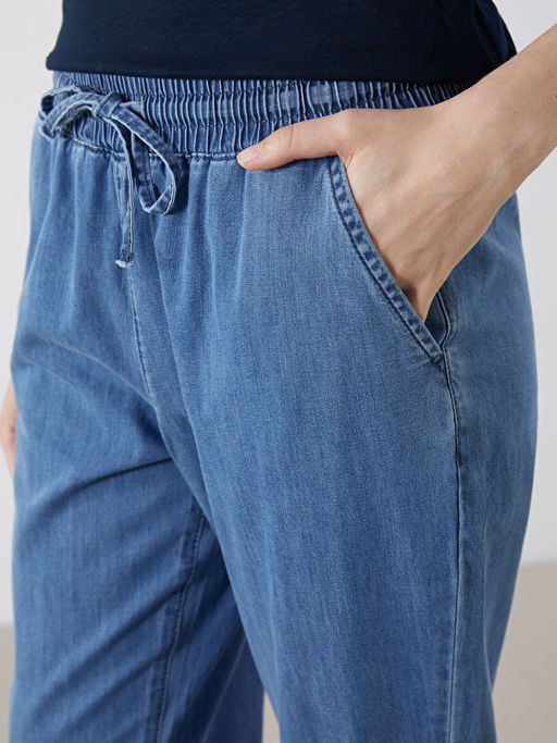 Beli Lastikli Carrot Fit Kad?n Jean Pantolon