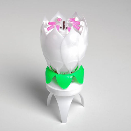 Свеча для торта музыкальная Тюльпан, крутящаяся, белая, 14,56 см - Страна карнавалия фото 2