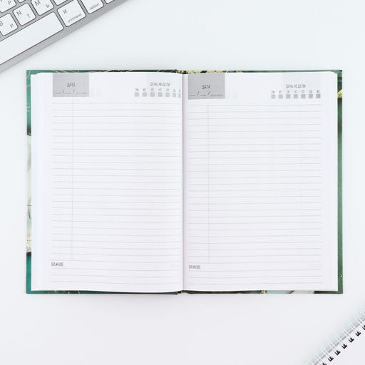 Ежедневник в твердой обложке А5, 80 листов Зеленый мрамор - Artfox фото 3