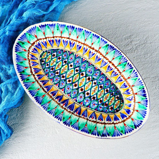 Селёдочница Риштанская Керамика, 34 см, керамика, микс