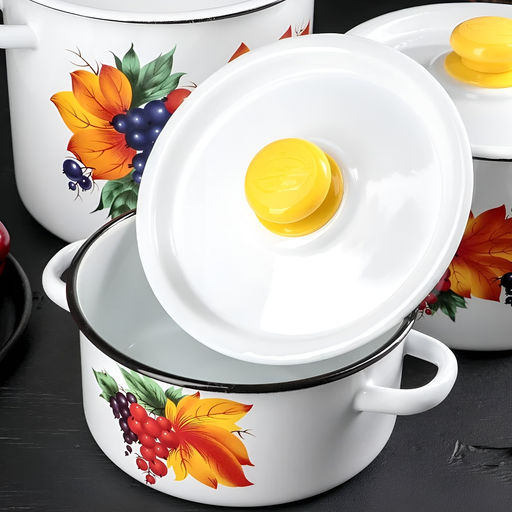 ЭМ_Набор кастрюль цил. 3 пр СМОРОДИНА 5л,3л,5,5л арт. №16В23 СибТ