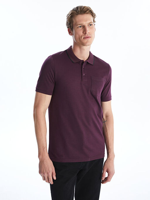 Polo Yaka K?sa Kollu Penye Erkek Ti??rt