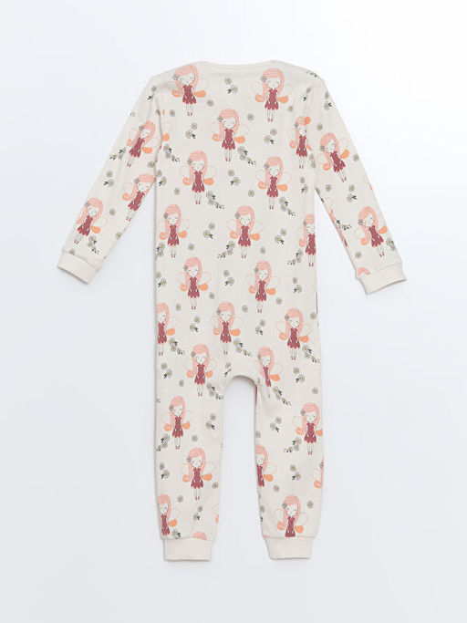 Bisiklet Yaka Uzun Kollu Bask?l? K?z Bebek Tulum - Waikiki фото 2