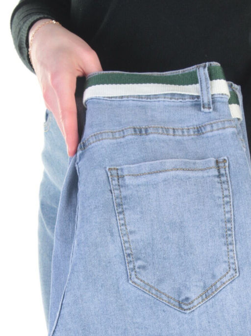 A956 LT. BLUE Джинсы-Мом женские YIYUNFENGCAI - Fashion фото 9