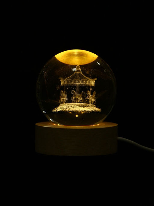 Светильник новогодний шар «Карусель и лошади», d=6 см
