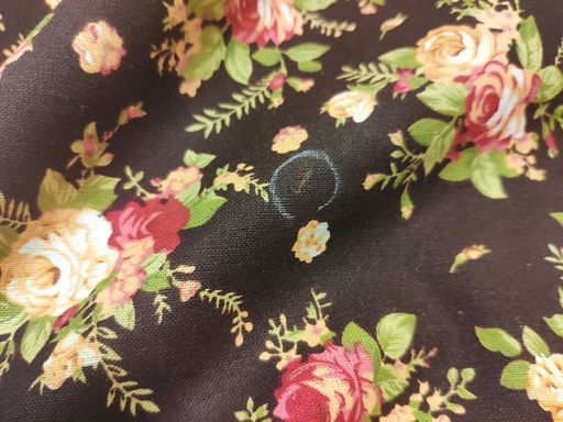 Мерный лоскут(ткань в отрезах) - Хлопколен Чайная роза на горьком шоколаде, ш.1.48м, лен-20%, - Купава фото 4