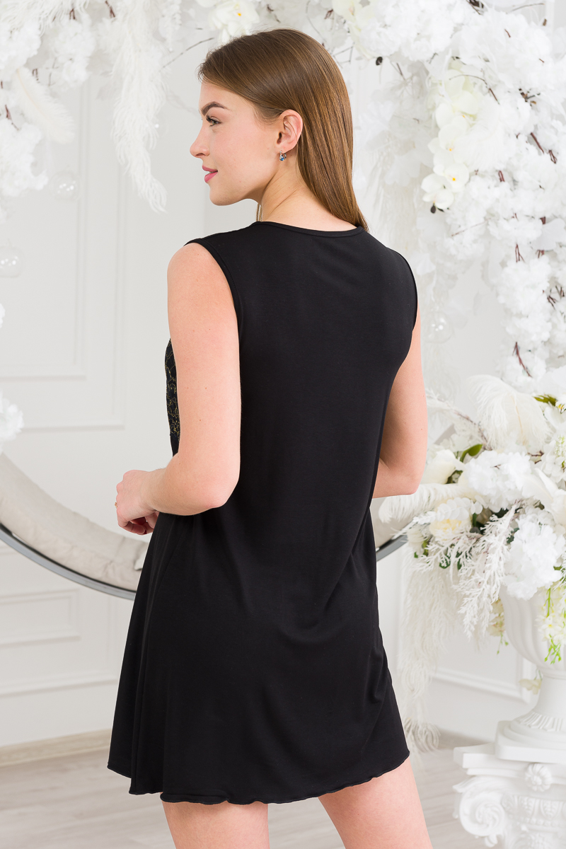 Ночная сорочка из вискозы Мадонна черный - Амадэль фото 10