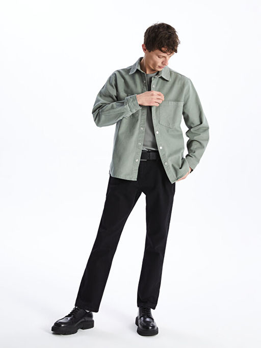 Regular Fit Uzun Kollu Erkek Jean G?mlek