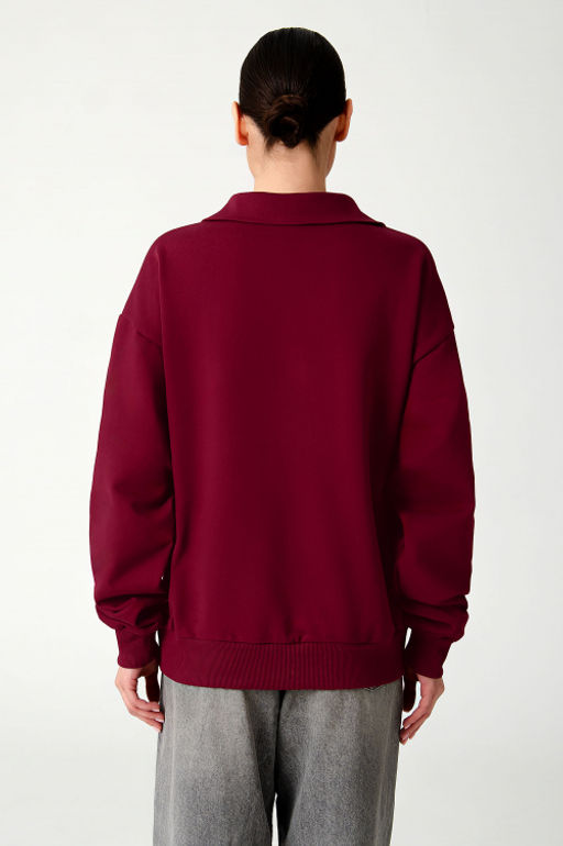 Арт. 1-5137 Свитшот женский полузамок 44-50 (4 шт) Цвет:бордовый - Калинка фото 5
