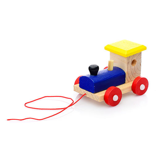 Каталка D0084 "Паровозик" с конструктором в пакете