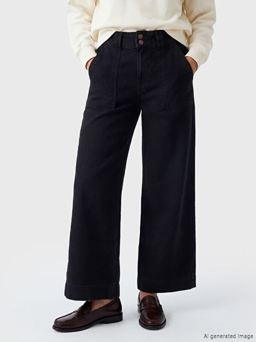 Wideleg Kad?n Jean Pantolon