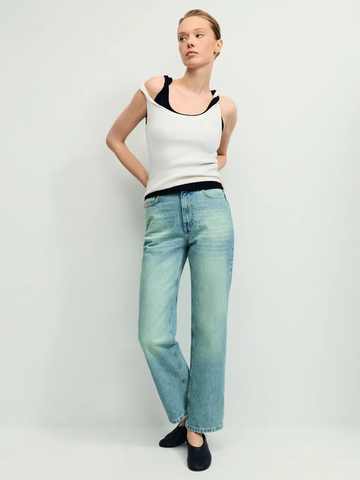 Джинсы straight с высокой посадкой регулярной длины / Zarina