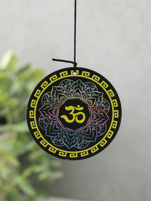 Музыка ветра металл "Ом (мантра)" 4 колокольчика 62х10х5 см