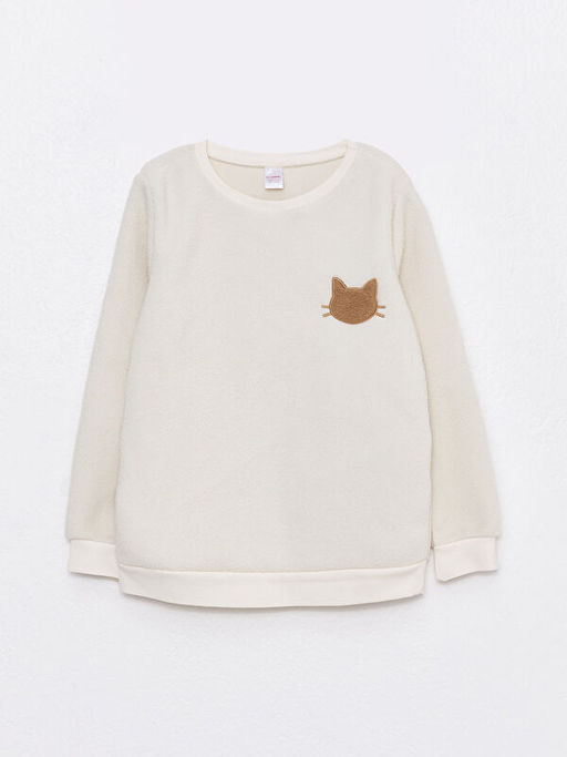 Bisiklet Yaka Nak??l? Uzun Kollu Polar K?z ?ocuk Pijama Tak?m? - Waikiki фото 2