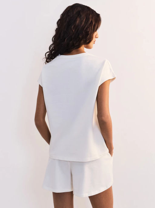 Футболка со спущенным плечом из хлопка ZR2605013412-2 / Zarina