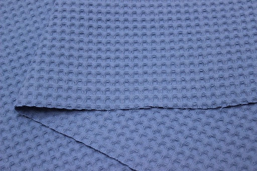 Вафельное премиум-полотно Italy цв.Светлый джинсово-голубой, ш.1.5м, хлопок-100%, 240гр/м.кв - Купава фото 5