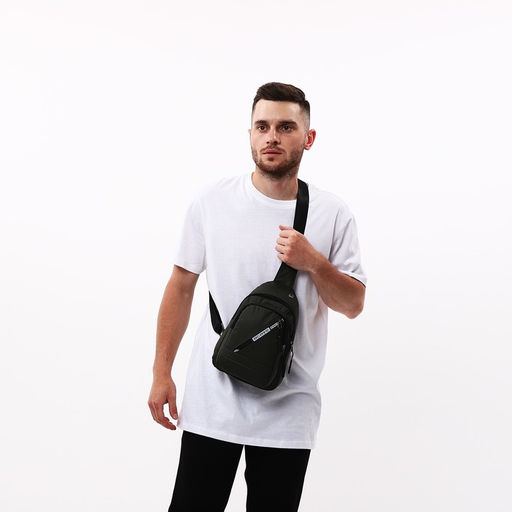 Сумка слинг мужская из текстиля, отверстие для наушников, цвет зелёный - Simaland фото 9