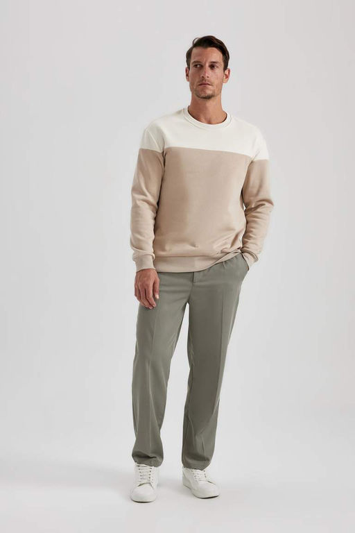 Толстовка с цветными блоками Comfort Fit с круглым вырезом - Defacto фото 5