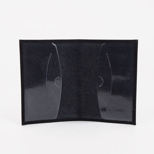 Обложка для паспорта, с гербом, с золотым тиснением, чёрная