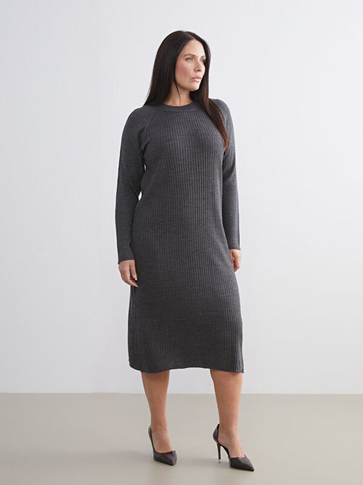 Bisiklet Yaka Triko Elbise