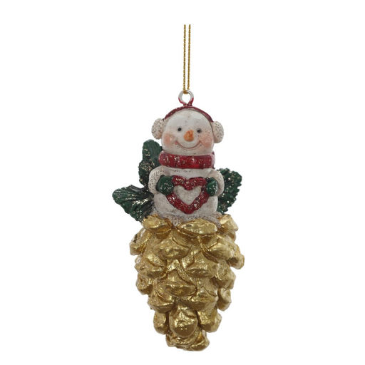 Фигурка декоративная подвесная "Снеговик", L4,5 W3 H9 см, 3в.